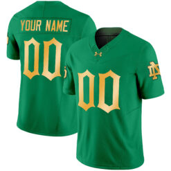Custom Notre Dame Fighting Irish Football Green Limited Stitched Jersey