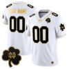Custom Notre Dame Fighting Irish Football White Gold Stitched Jersey