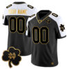 Custom Notre Dame Fighting Irish Football Alternate Black Gold Stitched Jersey