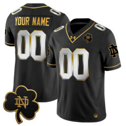Custom Notre Dame Fighting Irish Football Black Gold Limited Stitched Jersey