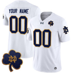 Custom Notre Dame Fighting Irish Football White Vapor F.U.S.E Limited Stitched Jersey