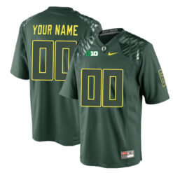 Custom Oregon Ducks Football Green Mighty Oregon Stitched Jersey w/ B1G Patch