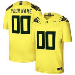 Custom Oregon Ducks Football Yellow Alternate Stitched Jersey