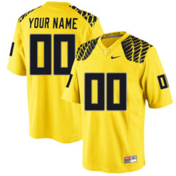 Custom Oregon Ducks Football Yellow Mighty Oregon Stitched Jersey
