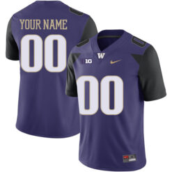Custom Washington Huskies Football Purple Home Stitched Jersey w/ B1G Patch