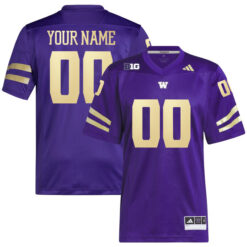 Custom Washington Huskies Football Alternate Purple Premier Stitched Jersey w/ B1G Patch