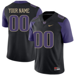 Custom Washington Huskies Football Black Alternate Stitched Jersey