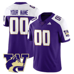 Custom Washington Huskies Football Purple Alt Vapor F.U.S.E Limited Stitched Jersey