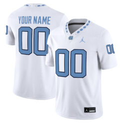 Custom North Carolina Tar Heels Football White Game Stitched Jersey