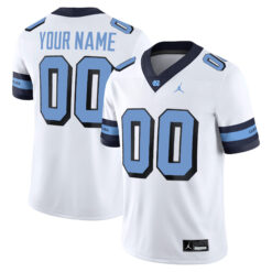 Custom North Carolina Tar Heels Football White Retro Game Stitched Jersey