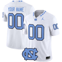 Custom North Carolina Tar Heels Football White Limited Stitched Jersey