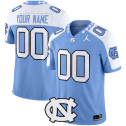 Custom North Carolina Tar Heels Football Alternate Carolina Blue Limited Stitched Jersey