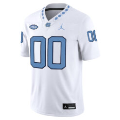 Alternative view of Custom North Carolina Tar Heels Football White Game Stitched Jersey w/ ACC Patch