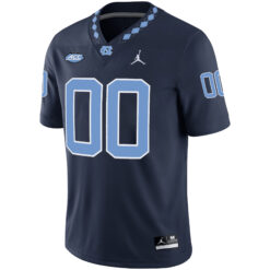 Alternative view of Custom North Carolina Tar Heels Football Navy Alternate Game Stitched Jersey w/ ACC Patch