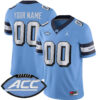 Custom North Carolina Tar Heels Football Carolina Blue Retro Game Stitched Jersey w/ ACC Patch