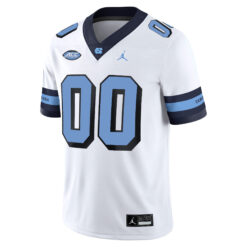 Alternative view of Custom North Carolina Tar Heels Football White Retro Game Stitched Jersey w/ ACC Patch