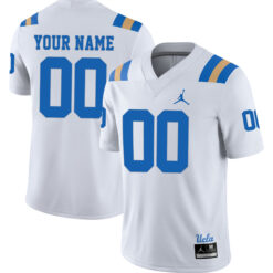 Custom UCLA Bruins Football White Away Stitched Jersey