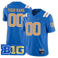 Custom UCLA Bruins Football Blue Home Stitched Jersey w/ B1G Patch
