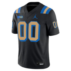 Alternative view of Custom UCLA Bruins Football Black Alternate Stitched Jersey w/ B1G Patch