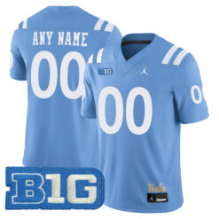Custom UCLA Bruins Football Light Blue Alternate Stitched Jersey w/ B1G Patch