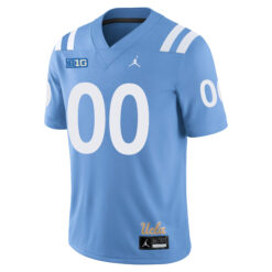 Alternative view of Custom UCLA Bruins Football Light Blue Alternate Stitched Jersey w/ B1G Patch