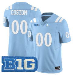 Custom UCLA Bruins Football Light Blue Vapor Limited Stitched Jersey w/ B1G Patch