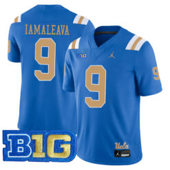 Nico Iamaleava UCLA Bruins Football Blue Home Stitched Jersey w/ B1G Patch