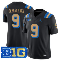 Nico Iamaleava UCLA Bruins Football Black Alternate Stitched Jersey w/ B1G Patch
