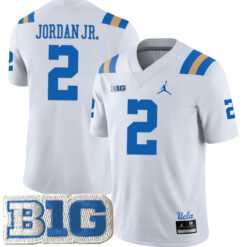 Andre Jordan Jr. UCLA Bruins Football White Away Stitched Jersey w/ B1G Patch
