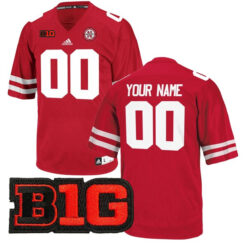 Custom Nebraska Cornhuskers Football Scarlet Stitched Jersey w/ B1G Patch