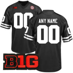 Custom Nebraska Cornhuskers Football Black Stitched Jersey w/ B1G Patch