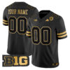 Custom Nebraska Cornhuskers Football Black Gold Stitched Jersey