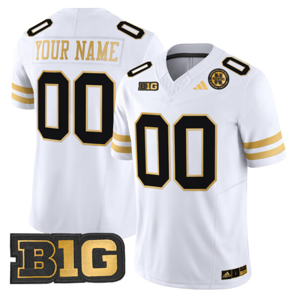 Custom Nebraska Cornhuskers Football White Gold Stitched Jersey