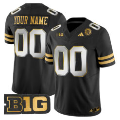 Custom Nebraska Cornhuskers Football Black Gold Limited Stitched Jersey