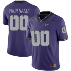 Custom TCU Horned Frogs Football Purple Home Game Stitched Jersey
