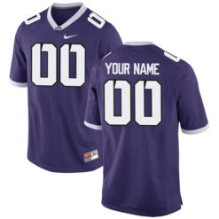Custom TCU Horned Frogs Football Purple Stitched Jersey