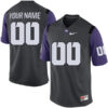 Custom TCU Horned Frogs Football Anthracite Stitched Jersey