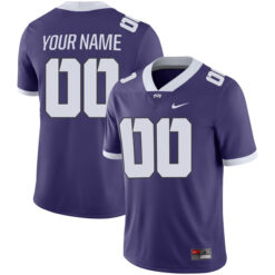 Custom TCU Horned Frogs Football Purple Game Stitched Jersey