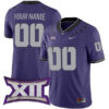 Custom TCU Horned Frogs Football Purple Home Game Stitched Jersey w/ XII Patch