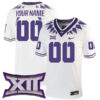 Custom TCU Horned Frogs Football White Away Game Stitched Jersey w/ XII Patch
