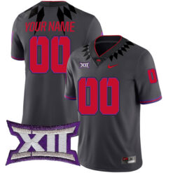 Custom TCU Horned Frogs Football Grey Alternate Game Stitched Jersey w/ XII Patch