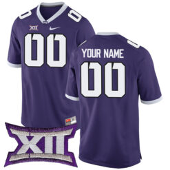 Custom TCU Horned Frogs Football Purple Stitched Jersey w/ XII Patch