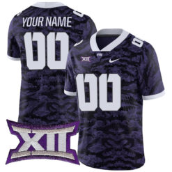 Custom TCU Horned Frogs Football Purple Limited Stitched Jersey w/ XII Patch