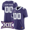 Custom TCU Horned Frogs Football Purple Game Stitched Jersey w/ XII Patch