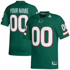 Custom Miami Hurricanes Football Green Alternate Game Stitched Jersey