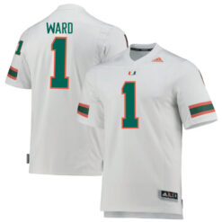 Cam Ward Miami Hurricanes Football White Away Stitched Jersey
