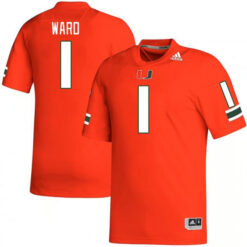 Cam Ward Miami Hurricanes Football Orange Home Game Stitched Jersey