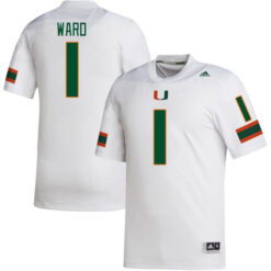 Cam Ward Miami Hurricanes Football White Away Game Stitched Jersey