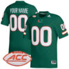 Custom Miami Hurricanes Football Green Alternate Game Stitched Jersey w/ ACC Patch