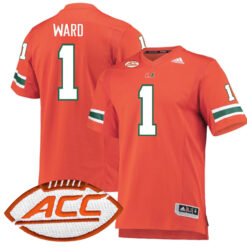 Cam Ward Miami Hurricanes Football Orange Home Stitched Jersey w/ ACC Patch